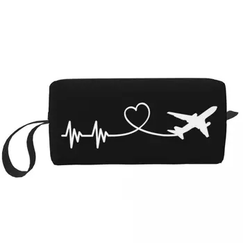 Seyahat Uçak Pilot Kalp Atışı makyaj çantası Havacılık Aviator Hediye Kozmetik Makyaj Organizatör Kadın Güzellik Depolama Dopp Kiti Kutusu