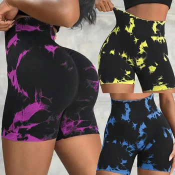 Kravat Boya Ter emici Yüksek Bel Sıkı Fit Kalça Kaldırma fitness pantolonları Koşu Spor Yoga Koşu Pantolon Çapraz Sınır Kadın
