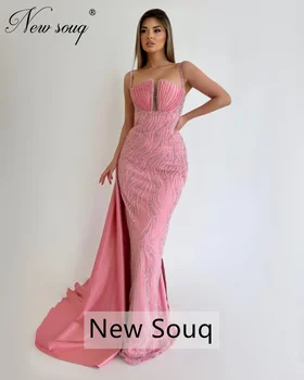 Lüks Spagetti Sapanlar Boncuk Abiye Düğün İçin Parti Dubai Tasarım Mermaid kutlama elbiseleri Elbiseler Yeni Kokteyl Elbisesi