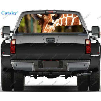 zürafa hayvan Araba Pencere Sticker Vinil Yarı Şeffaf Ekran Kamyon Sticker Boya Wrap Araba çıkartma