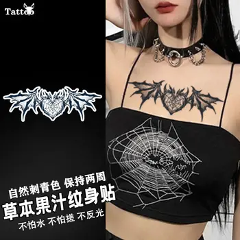Seksi Dövmeler Geçici Dövme Sanatı Kalp Çıkartmalar Su Geçirmez Goth Dövme Yarasa Süren Serin Sahte Bitki Suyu Dövme Etiket Kadın için