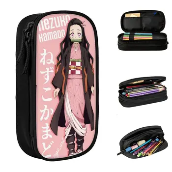 Güzel Kamado Nezuko iblis avcısı Kalem Kutuları Anime Kalem Kutuları Kalem Çocuklar Büyük saklama çantası ofis hediyeleri Kırtasiye