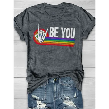 Rheaclots kadın Ol Gökkuşağı LGBT Baskı O-Boyun kısa kollu tişört