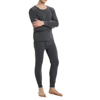 Erkekler Kış Polar Astarlı Termal Paçalı Don Üst Alt İç Çamaşırı Pijama 2 adet / takım Elastik Termal İç Çamaşırı Dikişsiz Uzun