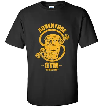 Macera Zamanı Spor Jake T-Shirt Deadlift Vücut Geliştirme Erkek Genişletilmiş Tshirt %100 % Pamuk Komik Tshirt Erkek