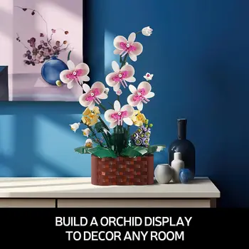 Moc Orkide Saksı Yapı Taşları Succulents Saksı Modeli Montaj Tuğla Kız Hediyeler Ev Dekorasyon Tatil Hediyeler Çocuk Oyuncakları