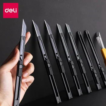 Deli Geri Çekilebilir Kutu Kesici Karbon Çelik Maket Bıçağı 30°Küçük estilete profesyonel ferramenta Sanat Malzemeleri Keskinlik couteau