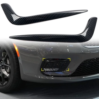 Chrysler Pacifica 2021-2022 için Araba Aksesuarları ABS Plastik Karbon Ön Sis İşık Lambası Kapak Trim 2 adet