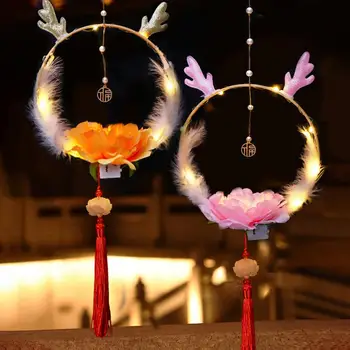 Şenlikli Fener Dekorasyon El Yapımı Çin Ejderha Fener Kiti Püsküller ile Simüle Çiçekler Şenlikli Yeni Yıl Çocuklar için