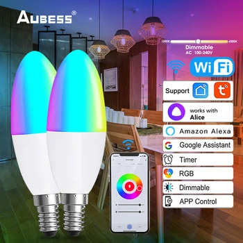 TUYA Akıllı WiFi RGB LED Ampul Kısılabilir Sihirli Ampuller Ses Kontrolü Zamanlanabilir Lamba Google Ev Yandex Alice