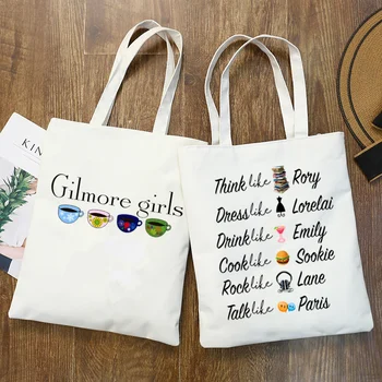 Gilmore Girls Grafik Karikatür Baskı Alışveriş Çantaları Kız Moda Rahat Paket El Çantası