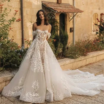 Dantel düğün elbisesi Ismarlama Vestidos Femininos Elegantes Para Casamento Gelin İçin Novias Boda Vestido De Noiva 2024 Robe Mariage