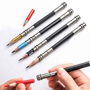 5 Adet Ayarlanabilir Çift Kafa Kalem Genişletici Tutucu Kroki Okul Ofis Boyama Sanat Yazma Aracı Kroki Kalem uzatma çubuğu