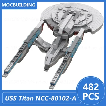 USS Titan NCC-80102-A 1:1765 Ölçekli Model Moc Yapı Taşları Dıy Tuğla Uzay Yaratıcı Koleksiyon Noel Oyuncaklar Hediye 482 ADET