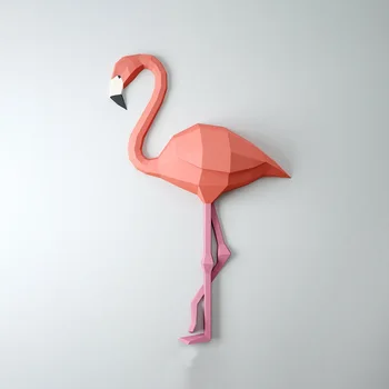 100cm Flamingo Hayvan Geometri Kağıt Modeli Oturma Odası Dekorasyon Duvar Asılı kendi başına yap kağıdı Kesme Ev Dekorasyon Süsler