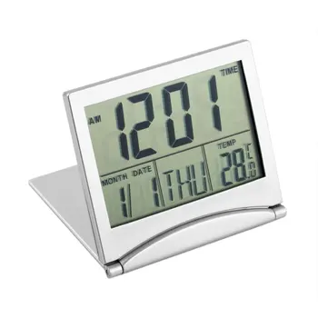 Katlanabilir LCD Dijital Termometre Takvim çalar saat Ev Ofis İçin Taşınabilir Esnek Kapak Veri Zaman Elektronik Masa Saati