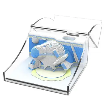 Hiçbir Takvim Uzay Modeli Üç Boyutlu Kağıt Oyma Ped Yaratıcı 3D Model El Yırtık Masa Takvimi Dekor Masaüstü Süsler