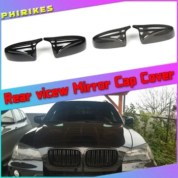 BMW için X5 E70 X6 E71 2008 2009 2010 2011 2012 2013 Yan Kanat Parlak Siyah Ayna Kapağı Kapağı Dikiz Aynası yüksek kaliteli Araba Aksesuarları