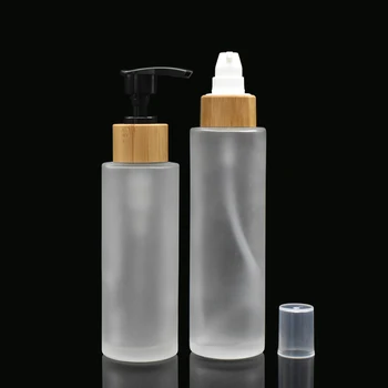 10 ADET 4oz 120ml 8oz 250ml 150ml krem şişesi bambu kabuk ile şampuan losyon dispenseri pompası doldurulabilir şişe Kozmetik Losyon