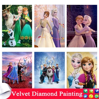 Disney Elsa Prenses buz donmuş elmas Boyama Karikatür Çapraz Dikiş 5D DIY Tam Yuvarlak Elmas Nakış Mozaik Sanat Ev Dekorasyonu