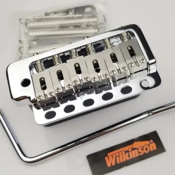 Wilkinson WVP6 Krom Gümüş ST Elektrik Gitar Vibrato Sistemi Köprü + Paslanmaz Çelik Eyer Gitar Aksesuarları