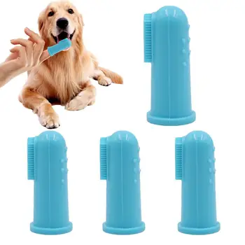Köpek Parmak Diş Fırçası 4 adet Silikon Pet Parmak Diş Fırçası Yumuşak Köpek Parmak Fırçası Köpek Diş Fırçası Taşınabilir Kullanımlık Parmak Fırçası
