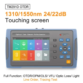 TM291D 1310 / 1550nm OTDR Optik Zaman Etki Alanı Reflectometer Fiber Kesme Noktası Test Cihazı Hat Dizisi ve Hat Avcılık Fonksiyonu