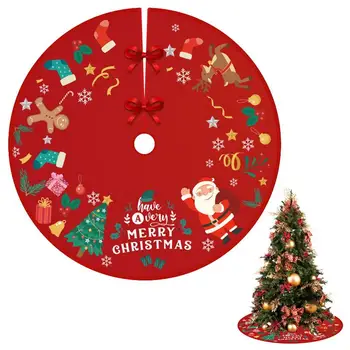 Noel Ağacı Etekler Noel Süslemeleri Ağacı Etek Parti Süslemeleri Parti Ev İçin 2 Kırmızı Knot İle Bir Noel Ruh Hali Yaratmak