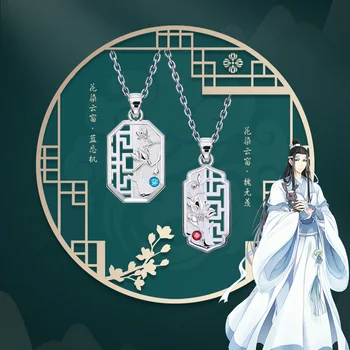 Anime Mo Dao Zu Shi Wei Wuxian Lan Zhan Karakter 925 Gümüş Kolye Kolye Karikatür Cosplay Aksesuarları Noel Doğum Günü Hediyeleri