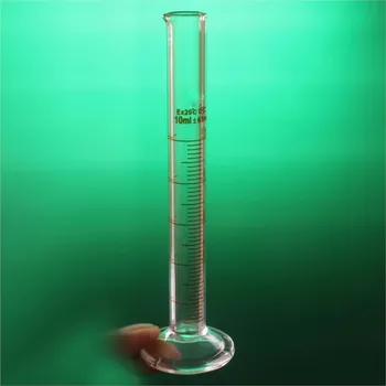 Bir Sınıf Laboratuvar 10ml ölçme silindiri Ölçekli Yüksek borosilikat 3.3 Cam Ölçüm Kabı Laboratuar Malzemeleri