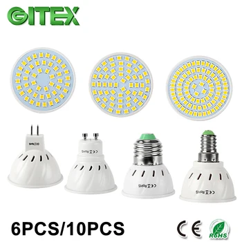 E27 E14 MR16 GU10 Lampada LED Ampul AC 220 V 110 V Bombillas LED Lamba Spot 48 60 80 LED 2835SMD Soğuk / Sıcak Beyaz LED Aydınlatma