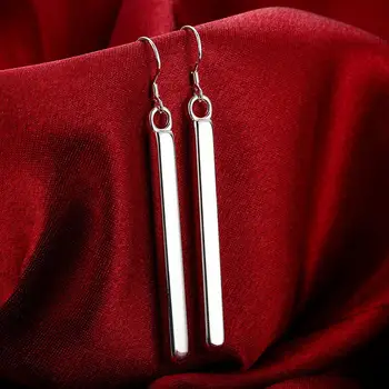 925 Ayar Gümüş charm uzun geometri Küpe Kadınlar için Lüks Moda Parti Düğün Aksesuarları Takı Yılbaşı Hediyeleri