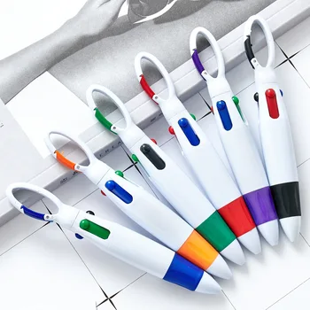 35 Adet Dağcılık toka dört renk atlama plastik tükenmez kalem taşınabilir taşıma cep kalem hediye kalem