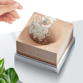 Toprak Takvimi 2024 Yaratıcı Masa Takvimi Not Defteri Rip-Away Kağıt Oyma Yapışkan Heykel Kağıt Toprak Modeli DIY Hediye İçin