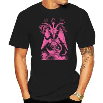Pembe Baphomet-Tshirt 92 Gömlek Pastel Goth Büyücülük Cadı Pentagram Şeytan
