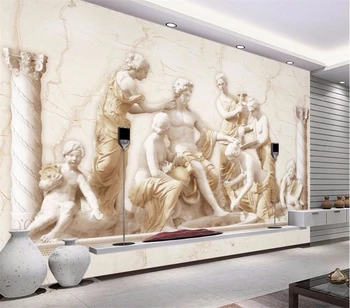 Özel fotoğraf duvar kağıdı Roma kabartma klasik sanat arka plan duvar 3d duvar duvar kağıdı boyama oturma odası için sanat duvar çıkartmaları