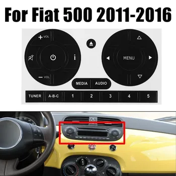 1 adet Araba Radyo Stereo Yıpranmış Soyma Düğmesi tamir Kiti Dekor Çıkartmalar Mat Siyah PVC Uyar Fiat 500 2011-2016 İçin