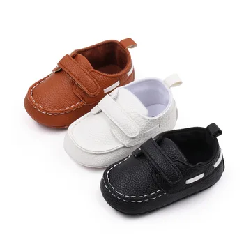 Bebek rahat ayakkabılar Bebek Suni PU Deri Üst Katı Yumuşak Taban Yürüyüş Ayakkabısı