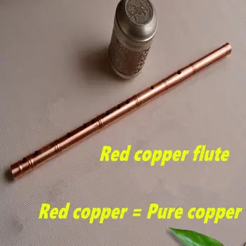Kırmızı Bakır Metal Flüt Dizi E / F Tuşu Metal Flauta Profesyonel Enine Flüt Müzik Aletleri Flauta Kendini savunma Silah