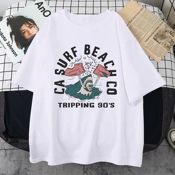 California Sörf Plaj Açma 90'LI T-Shirt Erkekler Şık Lüks Tişörtleri Moda Kişilik Giyim Kaliteli Rahat Giysiler
