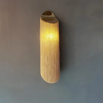 Yeni İtalyan Atlantis Altın / Gümüş Zincir Duvar yatak odası için lamba Oturma Odası Koridor Loft Ayna Aplikleri Kapalı LED Dekor Aydınlatma