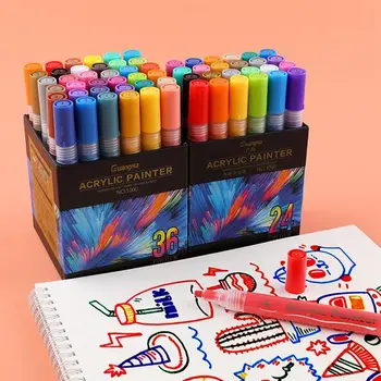 Hızlı Kuru Akrilik boya kalemi işaretleme kalemleri Seti Sanat Malzemeleri Kumaş DIY El Sanatları