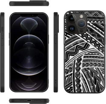 Maori Polinezya Samoalı Tribal Telefon Kılıfı İçin iPhone 15 14 13 12 11 X XR XS XSMAX 8 7 Artı Mini Pro Max Yumuşak Siyah Telefon Kapağı