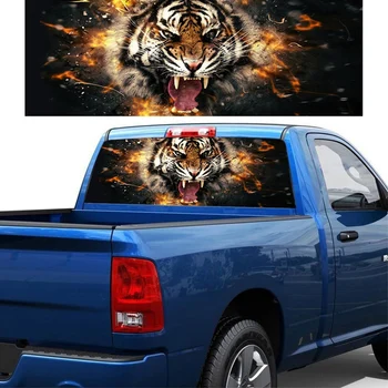 Kaplan Desen Kamyon Jeep Suv Pikap 3D Arka Cam çıkartma Dekor Arka pencere camı Posteri 53. 1X14. 2 İnç
