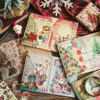 40 adet / grup Memo Pedleri Malzeme Kağıt Bir Noel Anı Günlüğü Scrapbooking kağıt Kartı Arka Plan Dekorasyon Pap