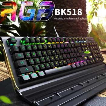 Orijinal BK518RGB Oyun E-spor Mekanik Klavye tozluk Bilek İstirahat İki-in-one Adanmış Tüm Tuşları Çatışma Olmadan