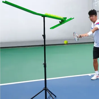 Tenis Otomatik Hizmet Eğitmen Ayarlanabilir Hız ve Yükseklik Acemi Çocuk Tek Salıncak Egzersiz Yardım Tenis Topu Makinesi