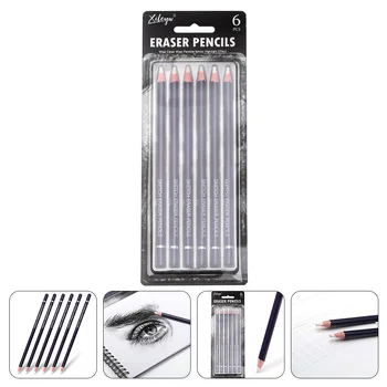 6 Adet Kauçuk Kalem Kroki Kullanılan Kauçuk Kalem Tipi Silgi Kroki Silgi Kalem Öğrenci için
