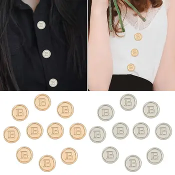 Giyim Aksesuarları El Yapımı Oya Gömlek Düğmeleri Dekorasyon Düğmesi Metal Mektup B Düğmeleri Dikiş Aksesuarları