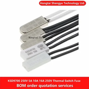 KSD9700 15/40/80 / 95C-155 Derece 5A 250V Metal Çip Sıcaklık Anahtarı Normalde Açık Termostat Sensörü